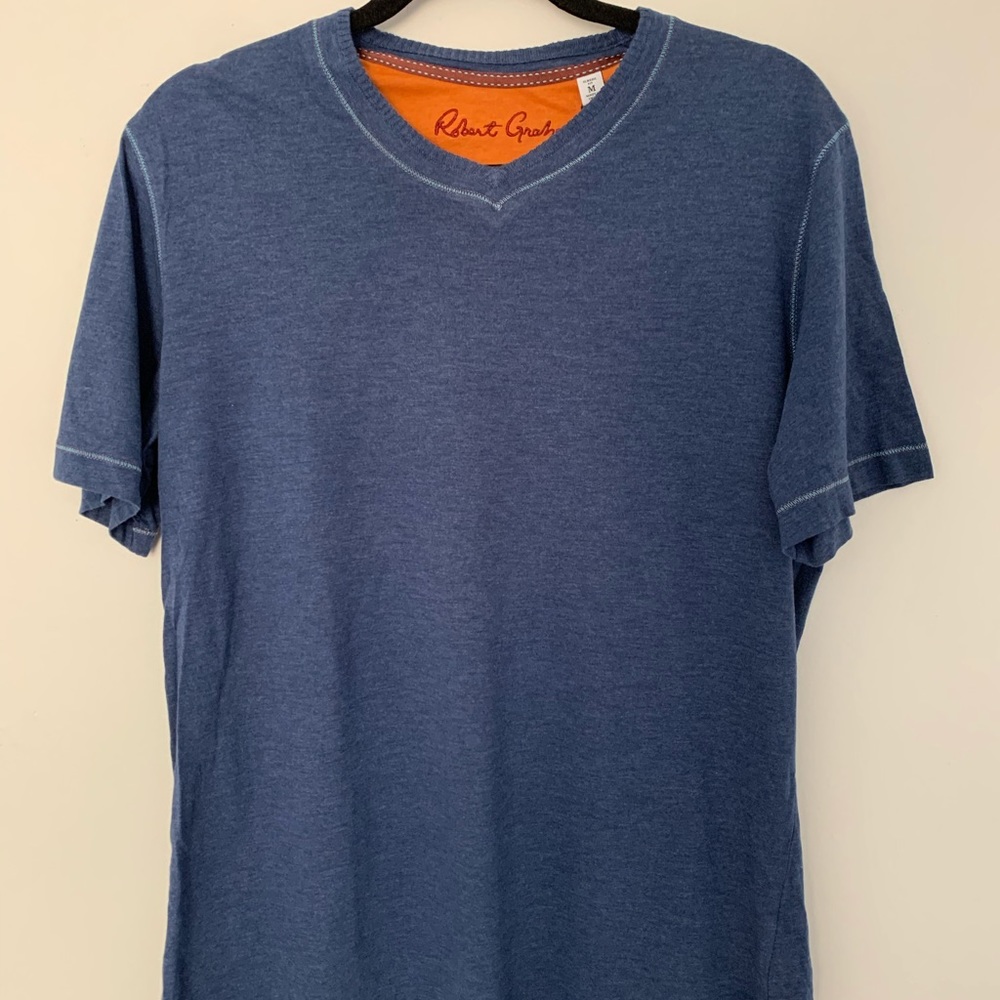NWT Robert Graham blue stretch cotton t-shirt